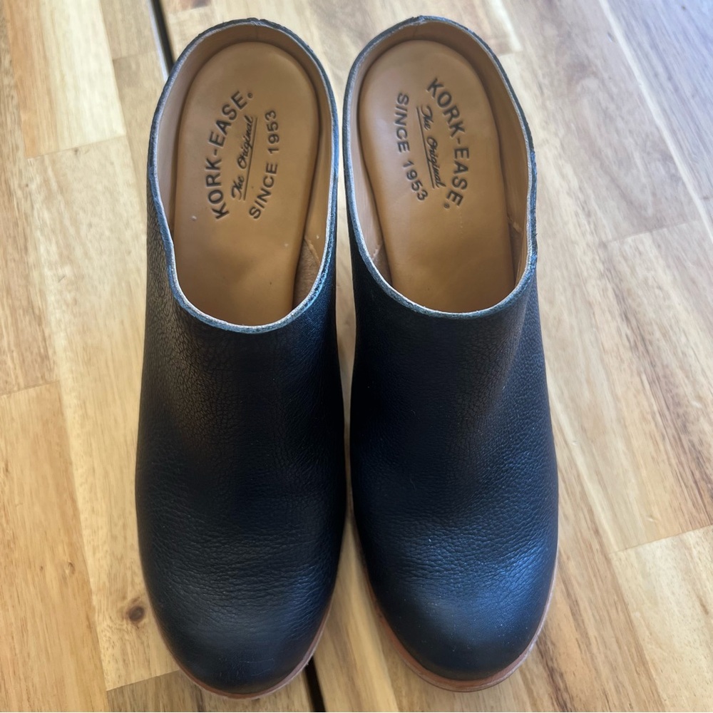 Kork-Ease Leather Block Heel Mules – Black, Size 9.5M - Picture 2 of 9